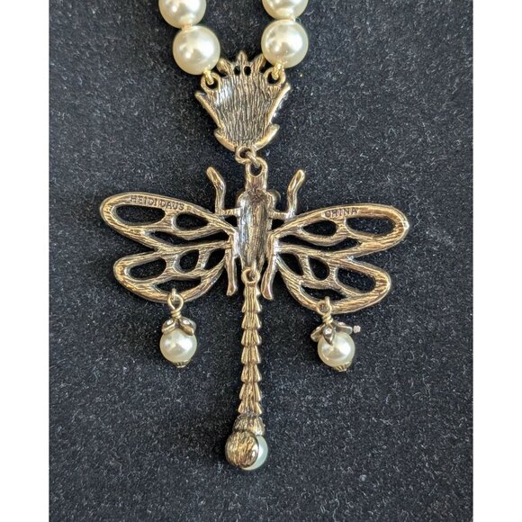 Heidi Daus Pearl Rhinestone Dragonfly Pendant Necklace - Picture 15 of 15